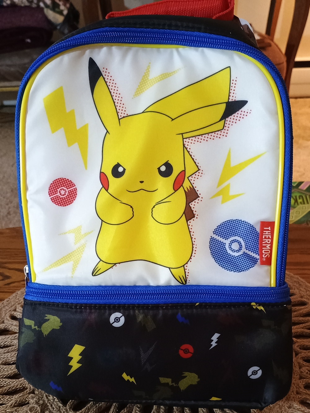 Thermos Pokemon Pikachu Insulated Dual Compartment Kids Reusable Lunch Box Bag